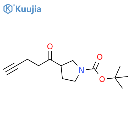 1-Pyrrolidinecarboxylic acid, 3-(1-oxo-4-pentyn-1-yl)-, 1,1-dimethylethyl ester structure