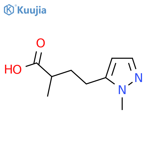 2-methyl-4-(1-methyl-1H-pyrazol-5-yl)butanoic acid structure