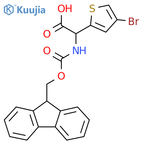 2-(4-bromothiophen-2-yl)-2-({[(9H-fluoren-9-yl)methoxy]carbonyl}amino)acetic acid structure