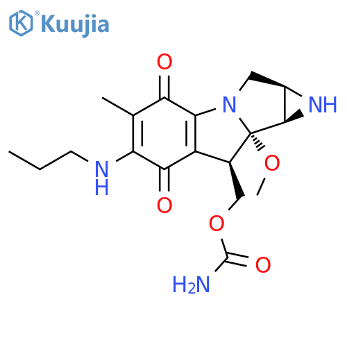 Azirino[2',3':3,4]pyrrolo[1,2-a]indole-4,7-dione,8-[[(aminocarbonyl)oxy]methyl]-1,1a,2,8,8a,8b-hexahydro-8a-methoxy-5-methyl-6-(propylamino)-,(1aS,8S,8aR,8bS)- structure