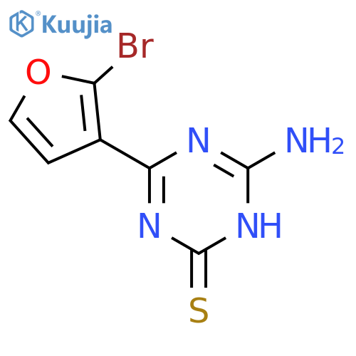 1,3,5-Triazine-2(1H)-thione, 6-amino-4-(2-bromo-3-furanyl)- structure