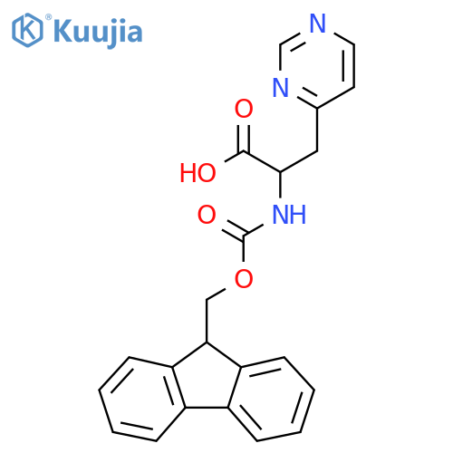2-({[(9H-fluoren-9-yl)methoxy]carbonyl}amino)-3-(pyrimidin-4-yl)propanoic acid structure