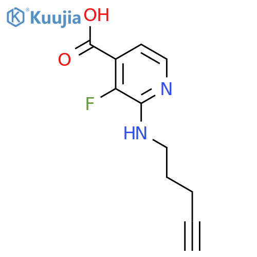 3-fluoro-2-(pent-4-yn-1-yl)aminopyridine-4-carboxylic acid structure