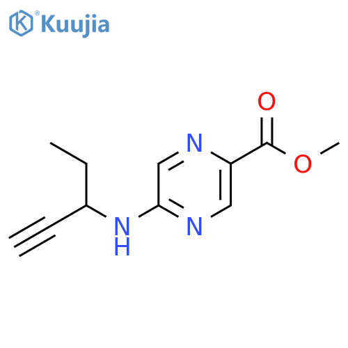 methyl 5-(pent-1-yn-3-yl)aminopyrazine-2-carboxylate structure