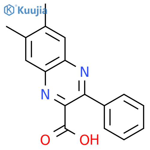 2-Quinoxalinecarboxylic acid, 6,7-dimethyl-3-phenyl- structure