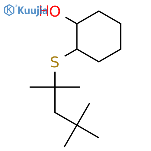 Cyclohexanol, 2-[(1,1,3,3-tetramethylbutyl)thio]-, (1R,2R)-rel- structure