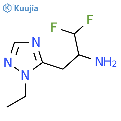 3-(1-ethyl-1H-1,2,4-triazol-5-yl)-1,1-difluoropropan-2-amine structure