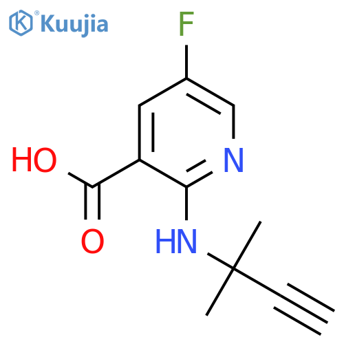 5-fluoro-2-(2-methylbut-3-yn-2-yl)aminopyridine-3-carboxylic acid structure