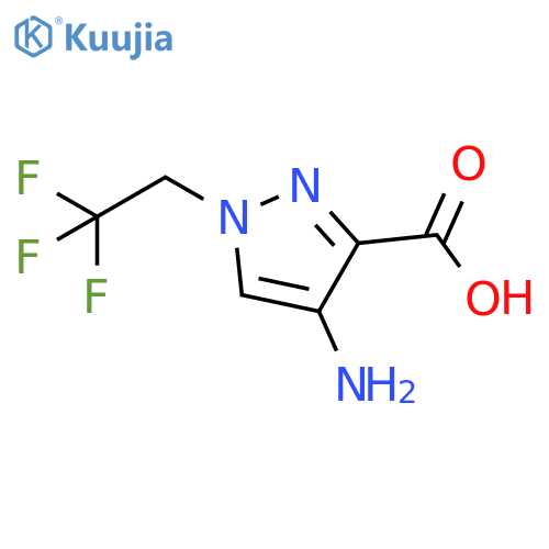 4-amino-1-(2,2,2-trifluoroethyl)-1H-pyrazole-3-carboxylic acid structure