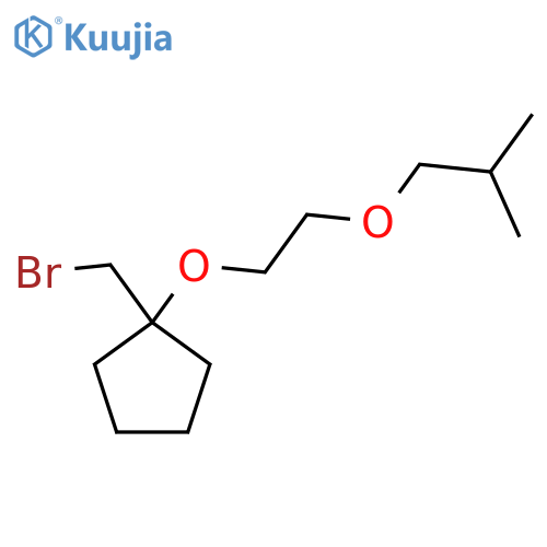 1-(bromomethyl)-1-2-(2-methylpropoxy)ethoxycyclopentane structure