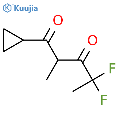 1-cyclopropyl-4,4-difluoro-2-methylpentane-1,3-dione structure