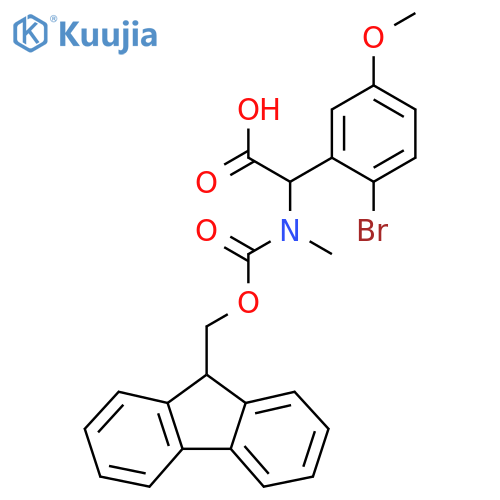 Benzeneacetic acid, 2-bromo-α-[[(9H-fluoren-9-ylmethoxy)carbonyl]methylamino]-5-methoxy- structure