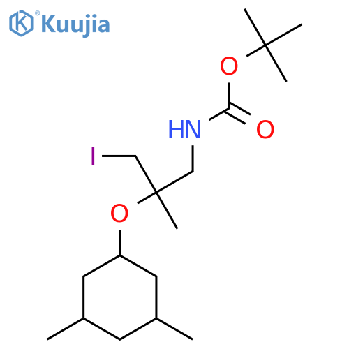 tert-butyl N-{2-(3,5-dimethylcyclohexyl)oxy-3-iodo-2-methylpropyl}carbamate structure