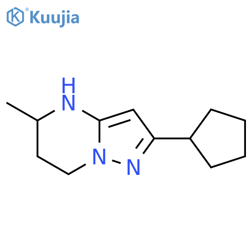 2-cyclopentyl-5-methyl-4H,5H,6H,7H-pyrazolo1,5-apyrimidine structure