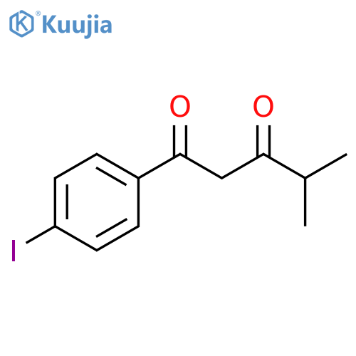 1-(4-iodophenyl)-4-methylpentane-1,3-dione structure