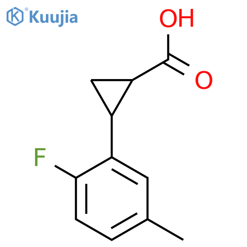 2-(2-Fluoro-5-methylphenyl)cyclopropane-1-carboxylic acid structure