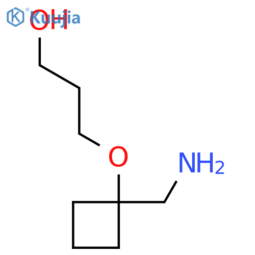 3-1-(aminomethyl)cyclobutoxypropan-1-ol structure