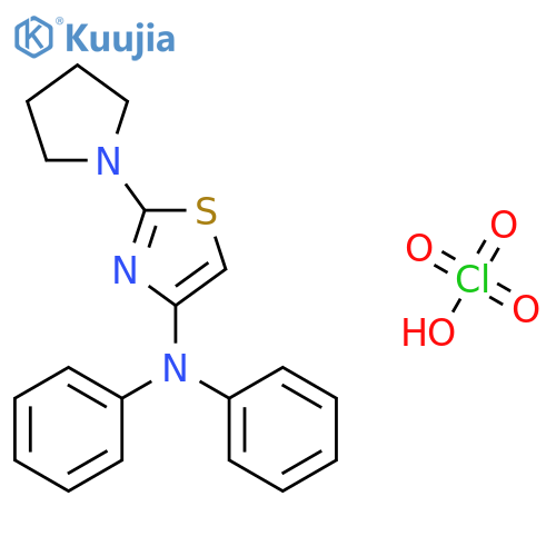 4-Thiazolamine, N,N-diphenyl-2-(1-pyrrolidinyl)-, monoperchlorate structure