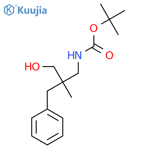 tert-butyl N-(2-benzyl-3-hydroxy-2-methylpropyl)carbamate structure