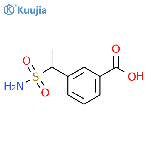 3-(1-sulfamoylethyl)benzoic acid structure