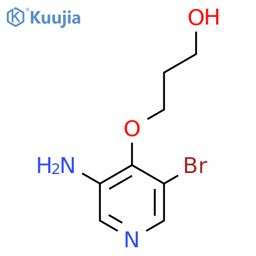 3-(3-amino-5-bromopyridin-4-yl)oxypropan-1-ol structure