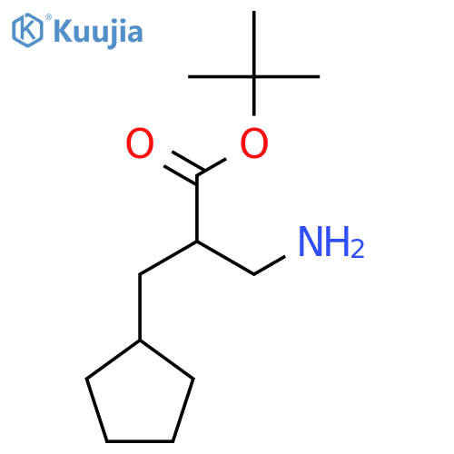 Tert-butyl 3-amino-2-(cyclopentylmethyl)propanoate structure