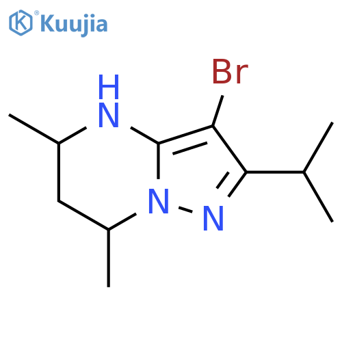 3-bromo-5,7-dimethyl-2-(propan-2-yl)-4H,5H,6H,7H-pyrazolo1,5-apyrimidine structure