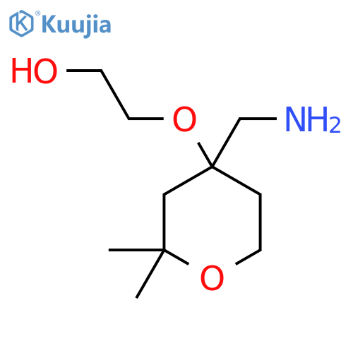 2-{4-(aminomethyl)-2,2-dimethyloxan-4-yloxy}ethan-1-ol structure