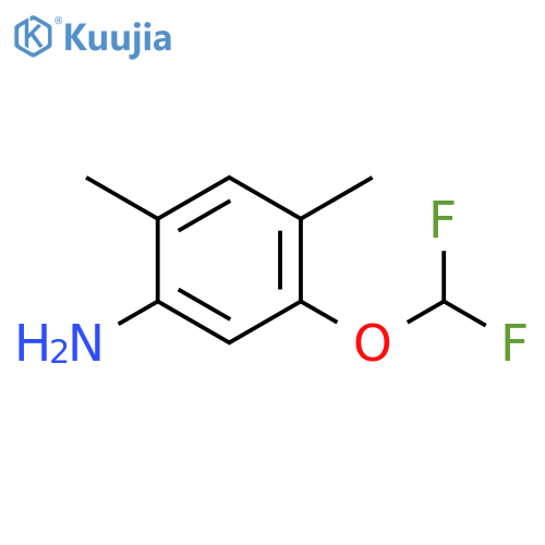 Benzenamine, 5-(difluoromethoxy)-2,4-dimethyl- structure