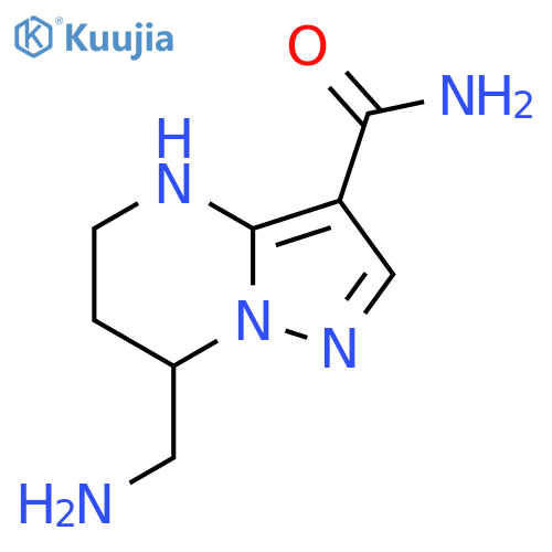 7-(aminomethyl)-4H,5H,6H,7H-pyrazolo1,5-apyrimidine-3-carboxamide structure