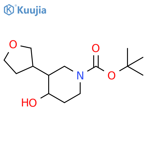 tert-butyl 4-hydroxy-3-(oxolan-3-yl)piperidine-1-carboxylate structure