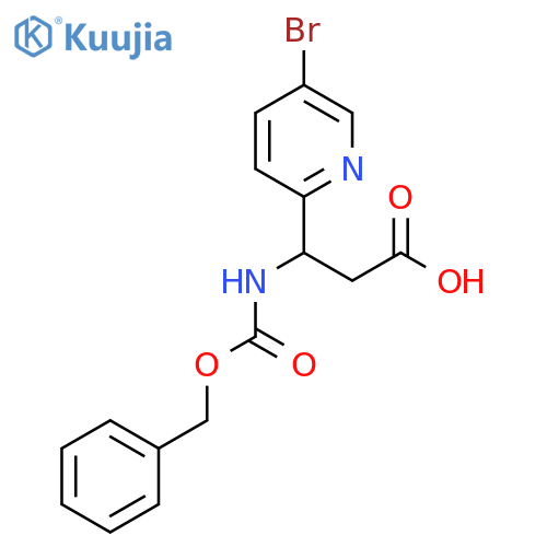 3-{(benzyloxy)carbonylamino}-3-(5-bromopyridin-2-yl)propanoic acid structure