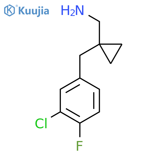 {1-(3-chloro-4-fluorophenyl)methylcyclopropyl}methanamine structure