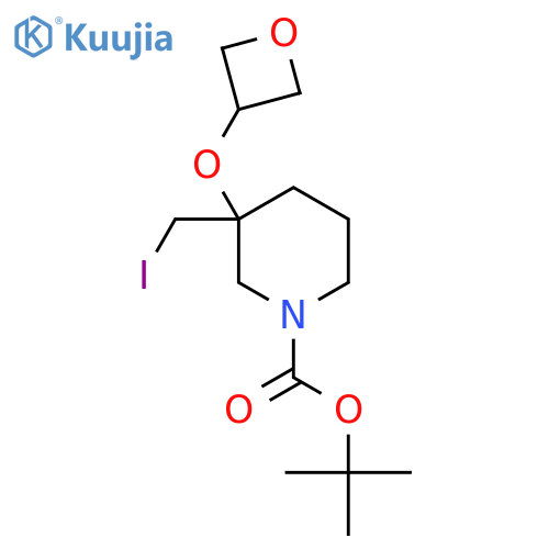 tert-butyl 3-(iodomethyl)-3-(oxetan-3-yloxy)piperidine-1-carboxylate structure