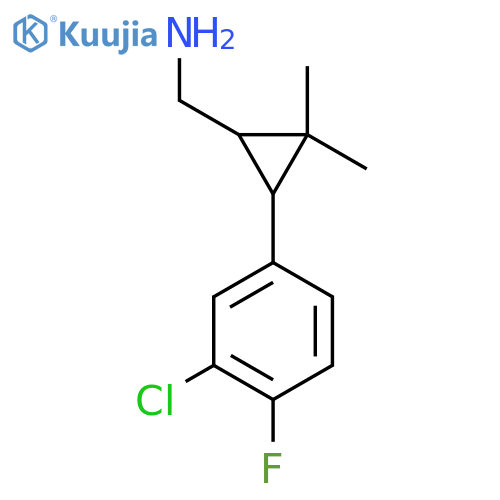 3-(3-chloro-4-fluorophenyl)-2,2-dimethylcyclopropylmethanamine structure