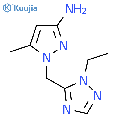 1-(1-ethyl-1H-1,2,4-triazol-5-yl)methyl-5-methyl-1H-pyrazol-3-amine structure