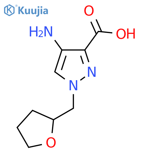 4-amino-1-(oxolan-2-yl)methyl-1H-pyrazole-3-carboxylic acid structure