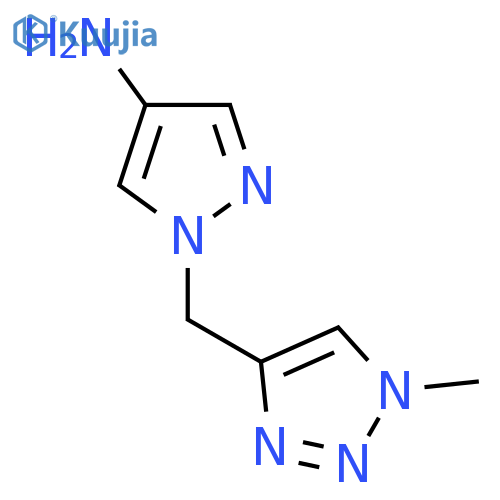 1-(1-methyl-1H-1,2,3-triazol-4-yl)methyl-1H-pyrazol-4-amine structure