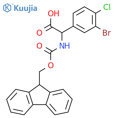 2-(3-bromo-4-chlorophenyl)-2-({(9H-fluoren-9-yl)methoxycarbonyl}amino)acetic acid structure