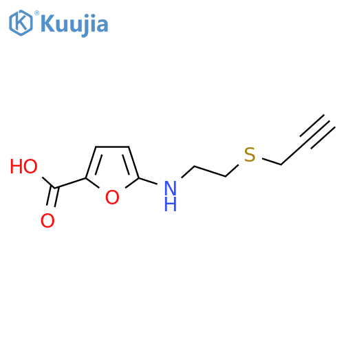 5-{2-(prop-2-yn-1-ylsulfanyl)ethylamino}furan-2-carboxylic acid structure