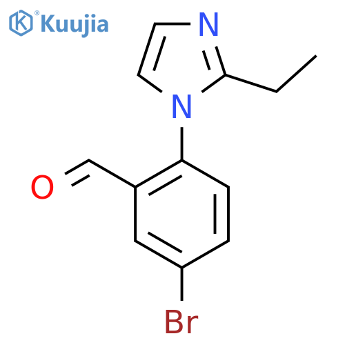 5-bromo-2-(2-ethyl-1H-imidazol-1-yl)benzaldehyde structure