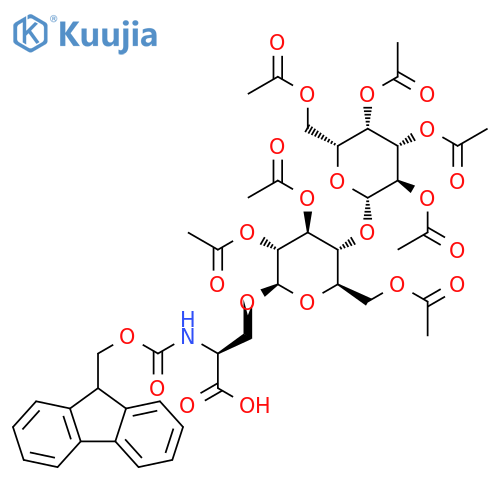 N-(9-Fluorenylmethoxycarbonyl)-O-(2,3,6,2',3',4',6'-hepta-O-acetyl-b-D-lactosyl)-L-serine structure