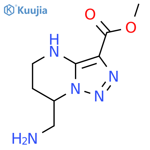 methyl 7-(aminomethyl)-4H,5H,6H,7H-1,2,3triazolo1,5-apyrimidine-3-carboxylate structure