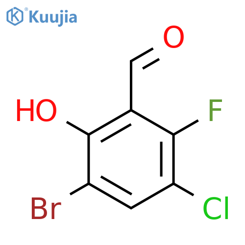 3-Bromo-5-chloro-6-fluoro-2-hydroxybenzaldehyde structure