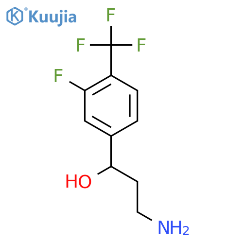 3-amino-1-3-fluoro-4-(trifluoromethyl)phenylpropan-1-ol structure