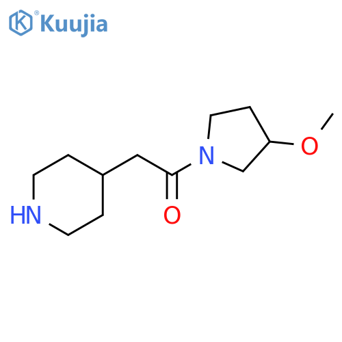 1-(3-methoxypyrrolidin-1-yl)-2-(piperidin-4-yl)ethan-1-one structure
