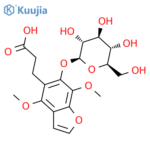 5-Benzofuranpropanoic acid, 6-(β-D-glucopyranosyloxy)-4,7-dimethoxy- (9CI, ACI) structure