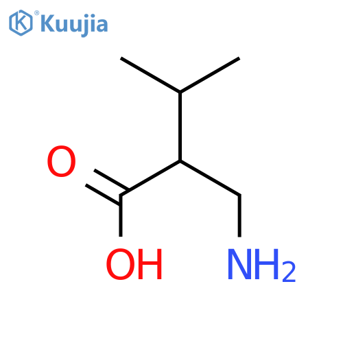 2-(aminomethyl)-3-methylbutanoic acid structure