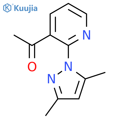 1-2-(3,5-dimethyl-1H-pyrazol-1-yl)pyridin-3-ylethan-1-one structure