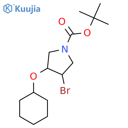 tert-butyl 3-bromo-4-(cyclohexyloxy)pyrrolidine-1-carboxylate structure